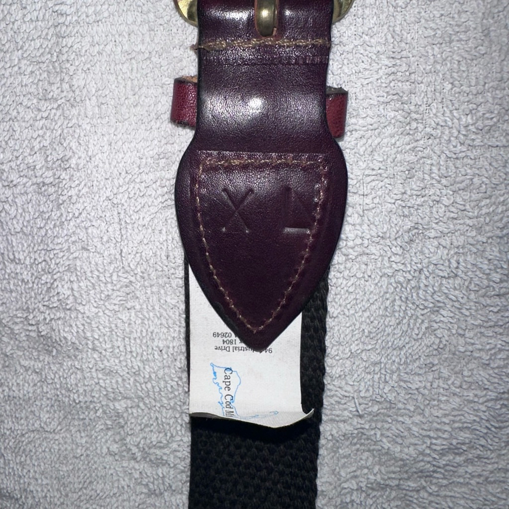 NWOT Unisex XL Swix Logo Design Fabric Weaved Leather Ends Brass Buckle Belt - Picture 7 of 7